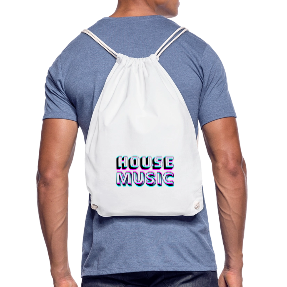 HOUSE MUSIC, Gym Bag - Turnsackerl - Weiß