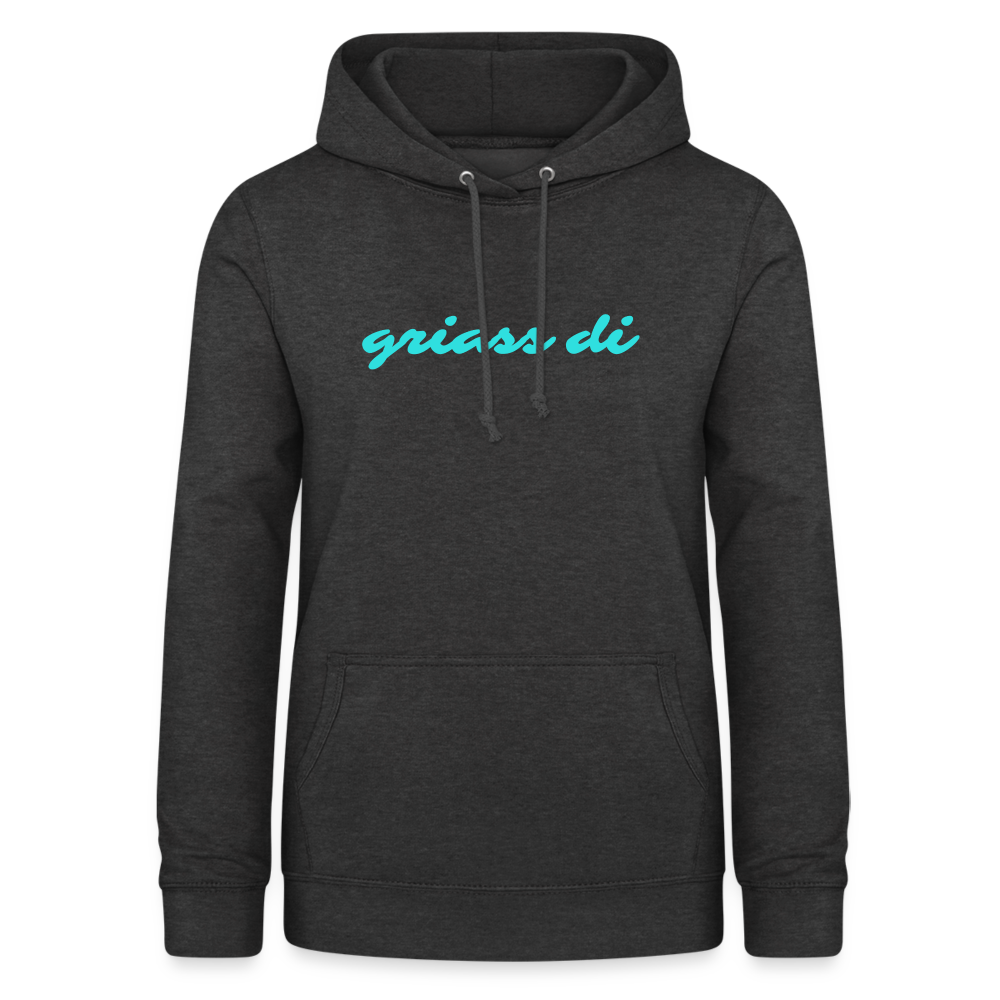 griass di - grüß dich, Taillierter Frauen Hoodie - Anthrazit