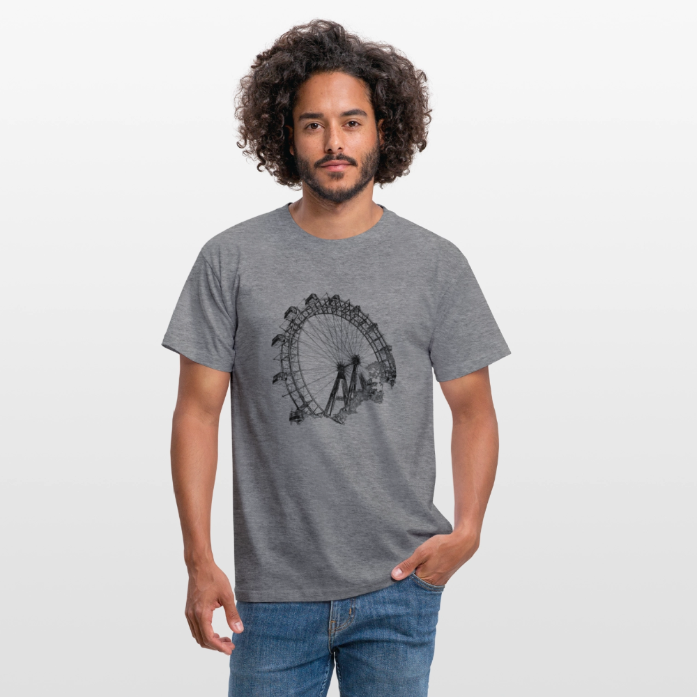 Wiener Riesenrad schwarz, Männer T-Shirt - Graphit meliert