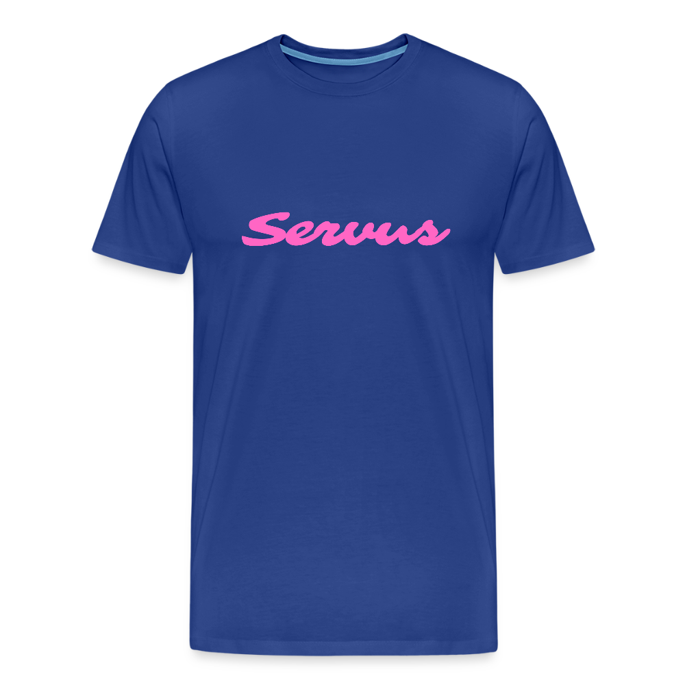 Servus (dt. Hallo) in pink, Männer Premium T-Shirt - Königsblau