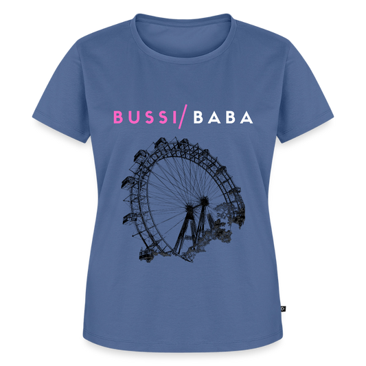 Bussi Baba pink - Wiener Riesenrad in schwarz, Frauen Premium T-Shirt - Taubenblau