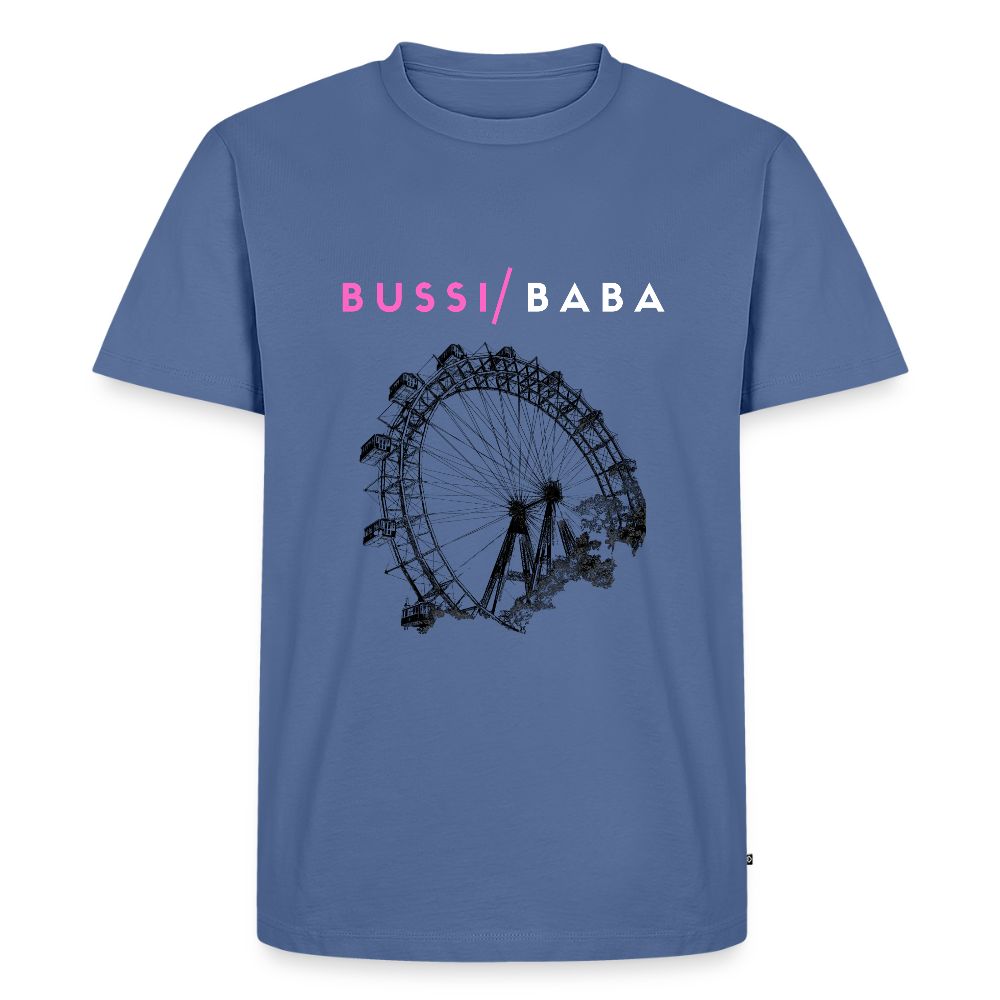 Bussi Baba pink - Wiener Riesenrad in schwarz, Männer Premium T-Shirt - Taubenblau