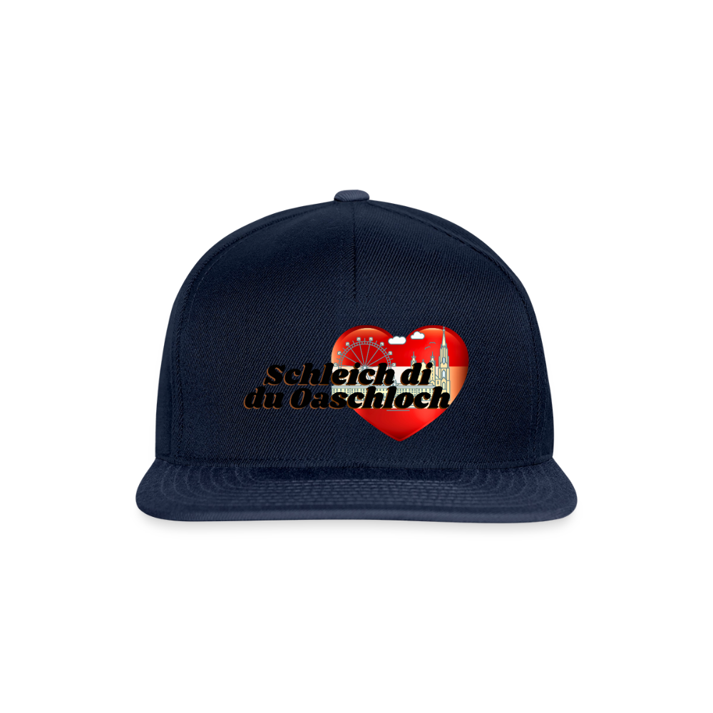 Schleich di du Oaschloch - Wien im Herzen, Snapback Kapperl - Navy/Navy