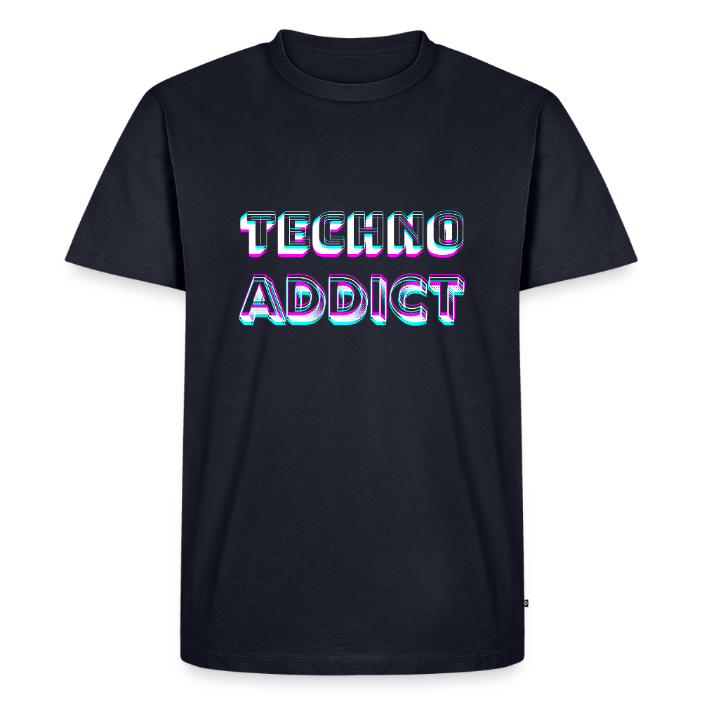 TECHNO ADDICT, funky 3D letters, Men Premium T-Shirt - Navy