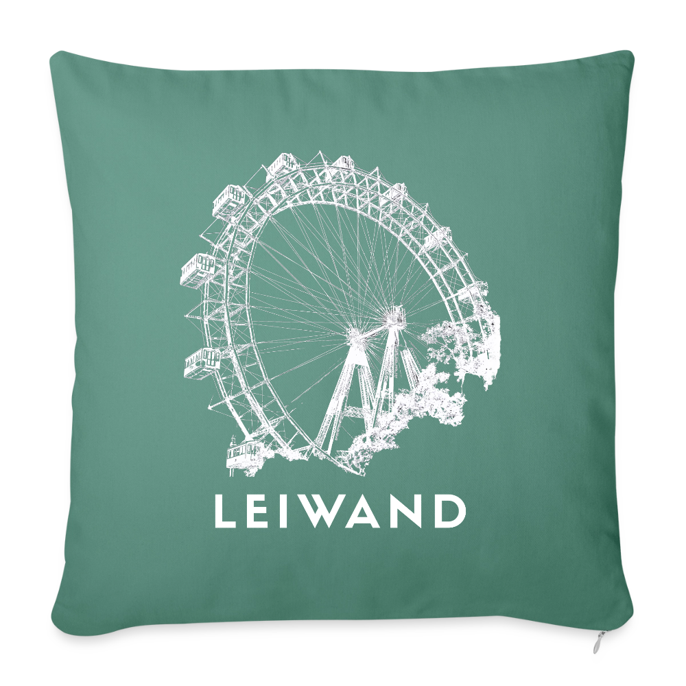 Wiener Riesenrad - LEIWAND,  Polster mit Füllung 44 x 44 cm - Tanngrün