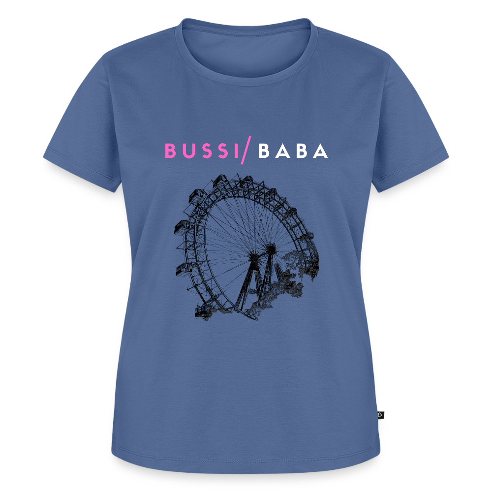 Bussi Baba pink - Wiener Riesenrad in schwarz, Frauen Premium T-Shirt - Taubenblau