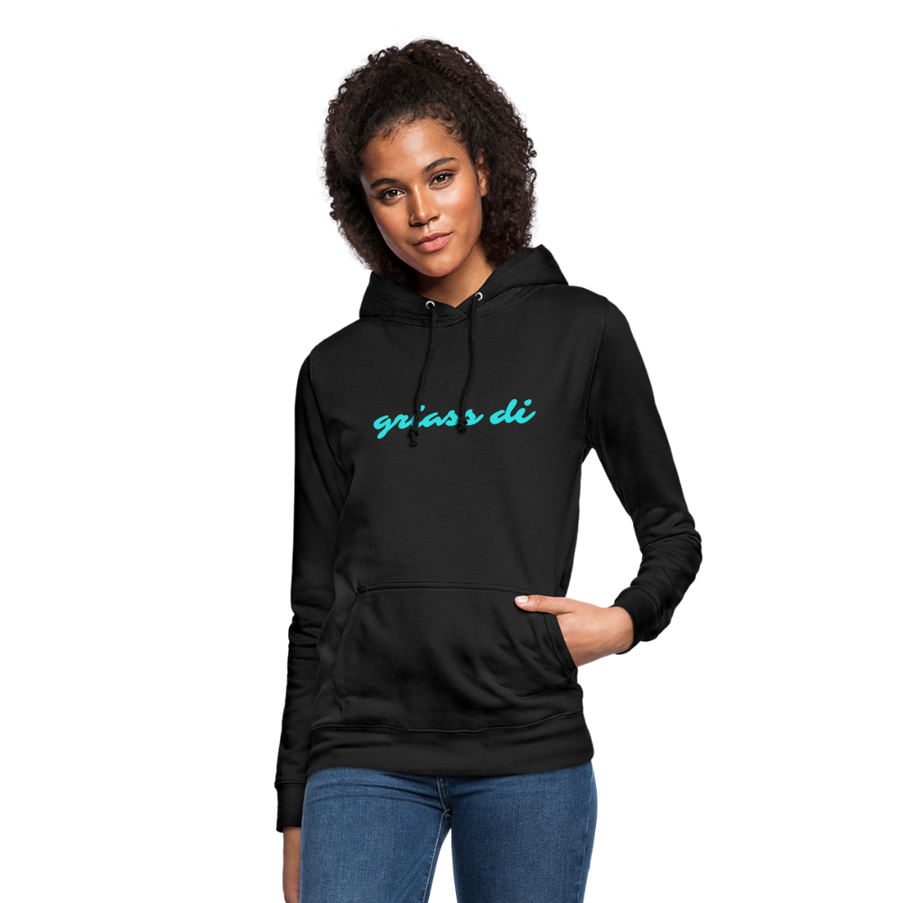 griass di - grüß dich, Taillierter Frauen Hoodie - Schwarz