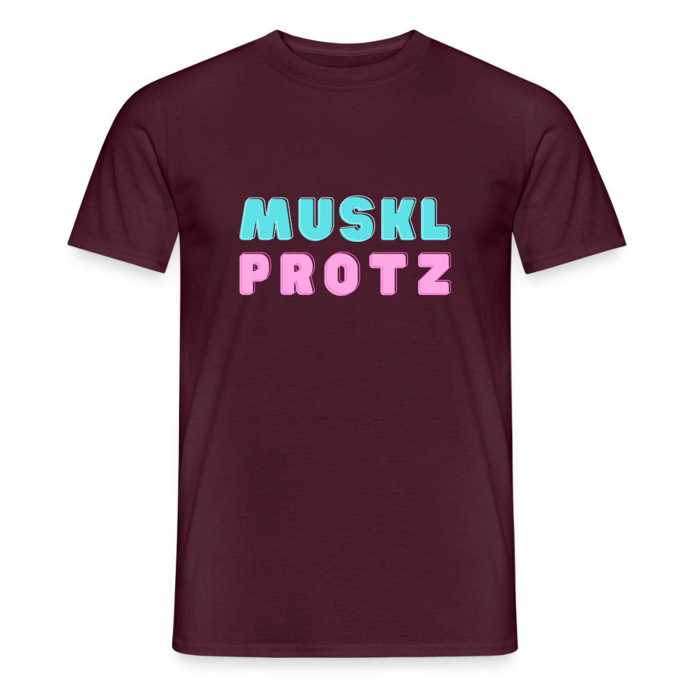 Muskl Protz, Männer T-Shirt - Ziegelrot