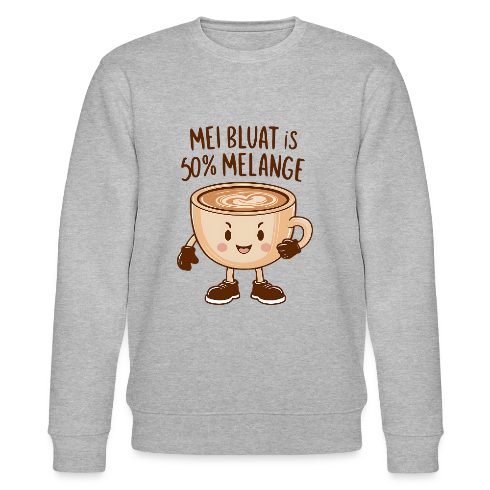 Mei Bluat is 50% Melange - Wiener Kaffee Liebhaber, Stanley/Stella Unisex Organic Sweatshirt - Grau meliert
