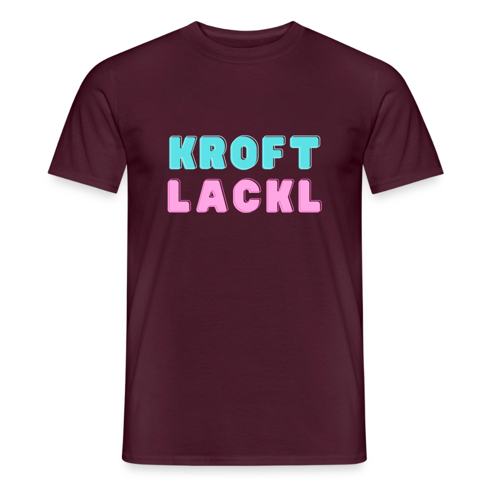 Kroftlackl in pink, Männer T-Shirt - Ziegelrot