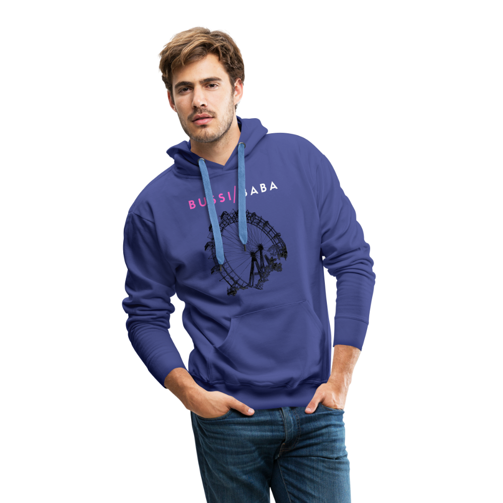 Bussi Baba pink - Wiener Riesenrad in schwarz, Männer Premium Hoodie - Königsblau