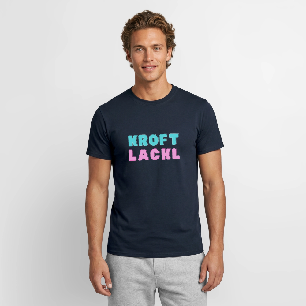 Kroftlackl in pink, Männer T-Shirt - Navy
