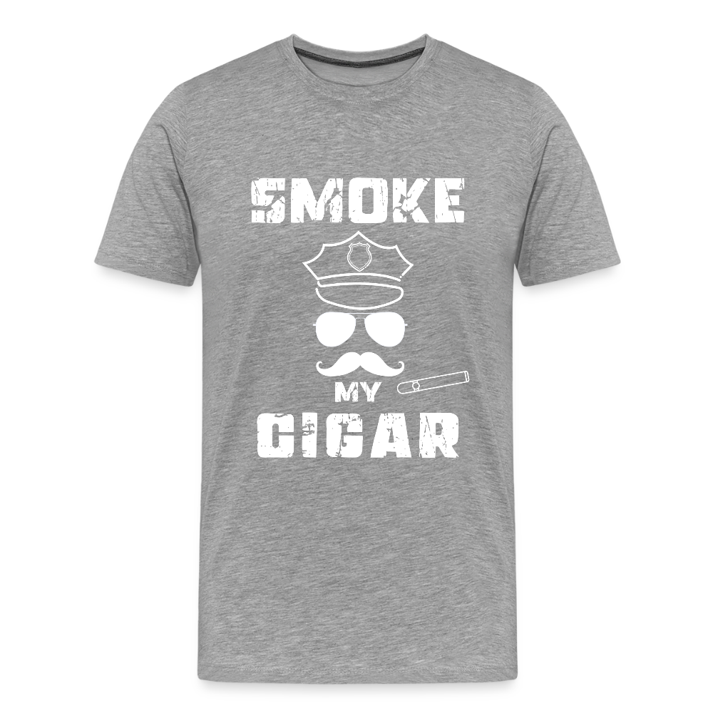 Smoke My Cigar - Zigarren Mann mit Zigarre, Hot Daddy, Cigar Man, Men/ Männer Premium T-Shirt - Grau meliert