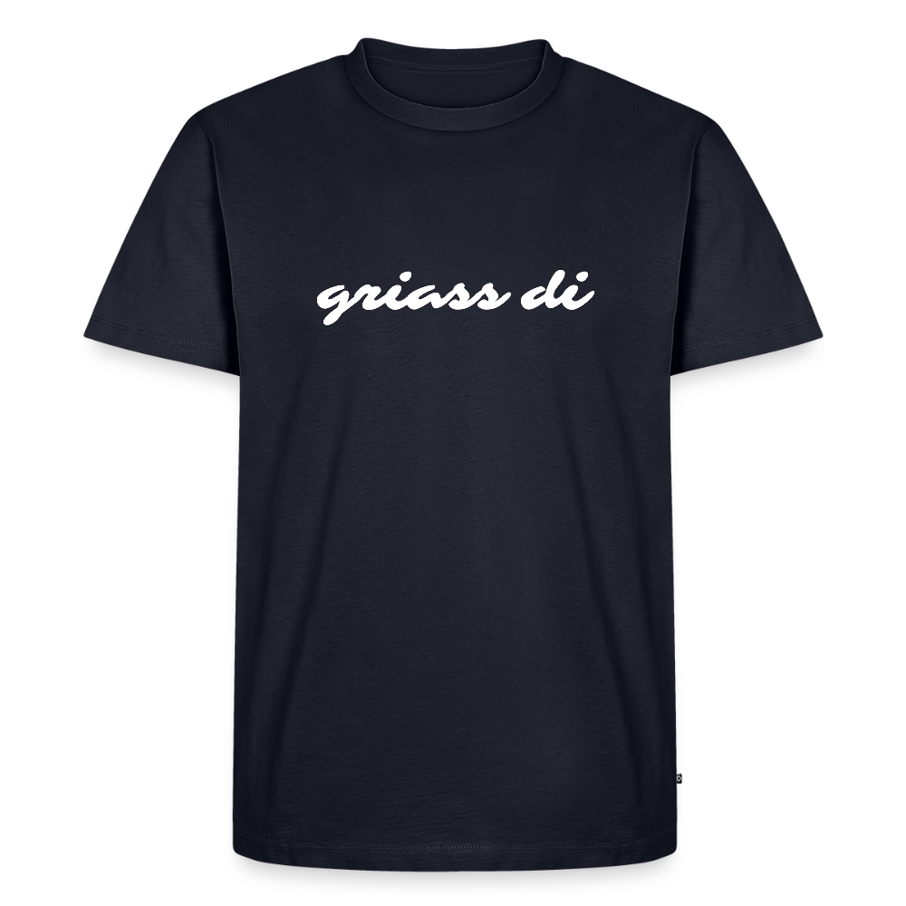 griass di - grüß dich in weiß, Männer Premium T-Shirt - Navy
