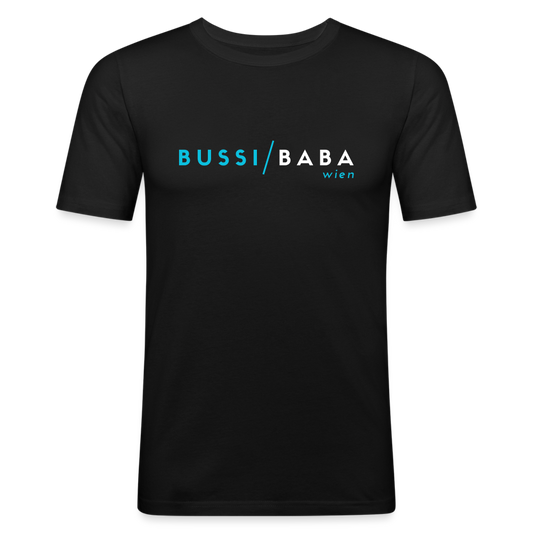 Bussi / Baba Wien aquablau,  Männer Slim Fit T-Shirt - Schwarz