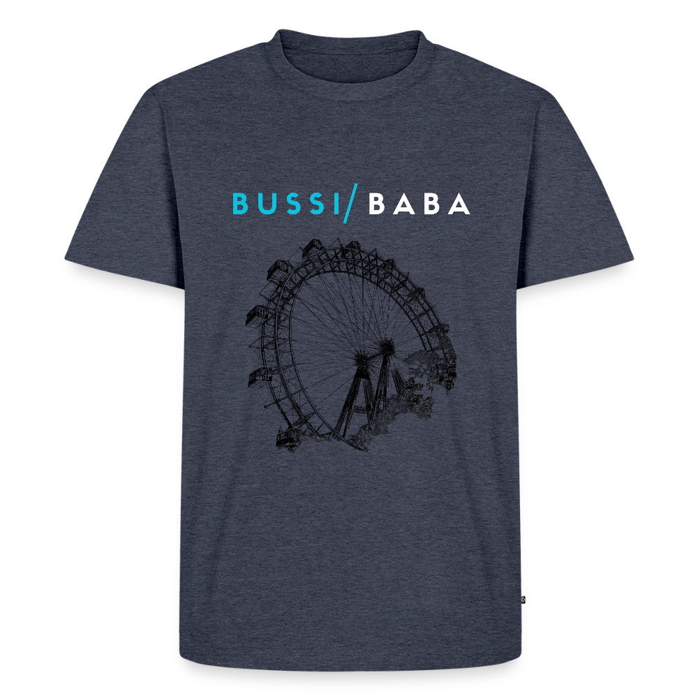 Bussi Baba hellblau - Wiener Riesenrad in schwarz, Männer Premium T-Shirt - Jeansblau 
