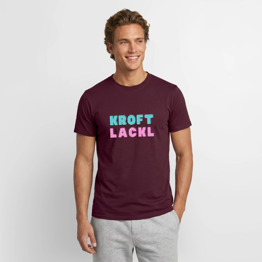 Kroftlackl in pink, Männer T-Shirt - Ziegelrot