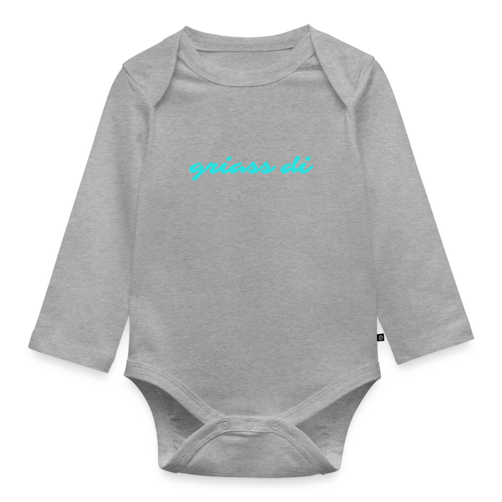 griass di - grüß dich, Bio Baby-Body (langarm) - Grau meliert