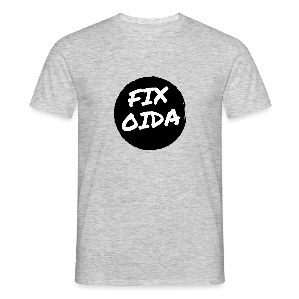Fix Oida - Wiener Spruch, Männer T-Shirt - Grau meliert