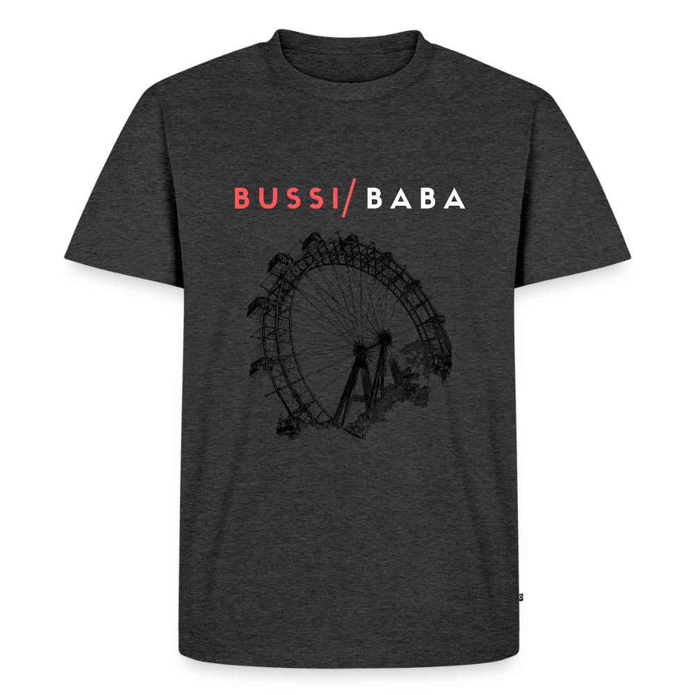 Bussi Baba korallenrot - Wiener Riesenrad in schwarz, Männer Premium T-Shirt - Anthrazit meliert