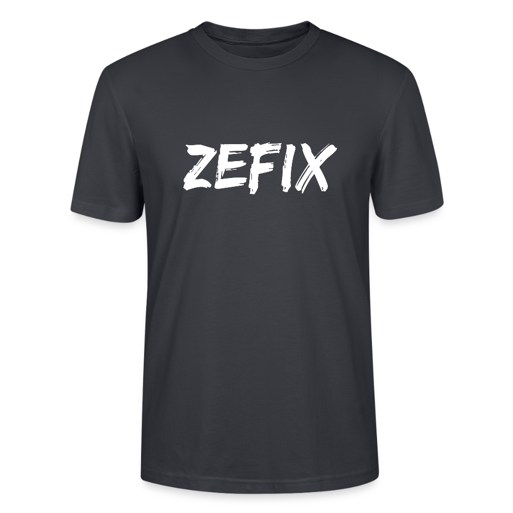 Zefix - Fluchen auf bairisch, Stanley/Stella Unisex Bio T-Shirt - Dunkles Graublau