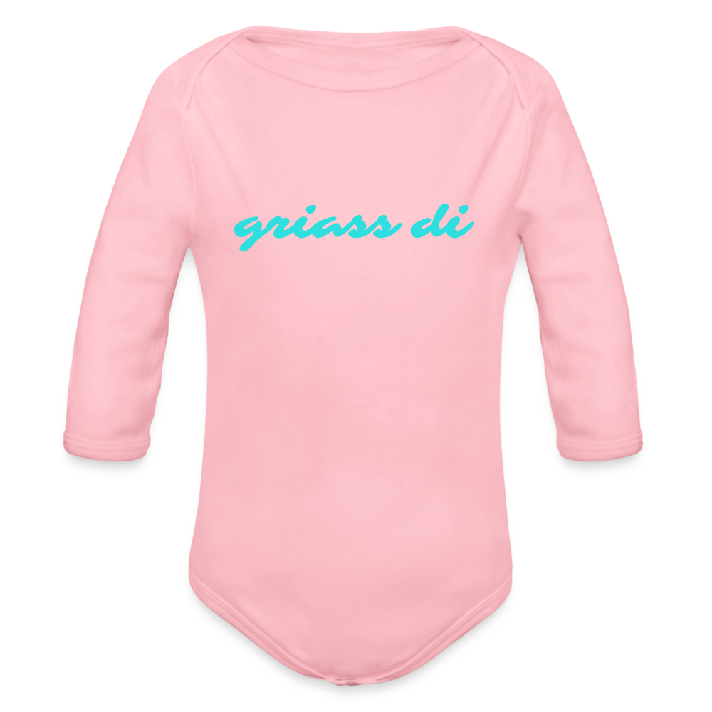 griass di - grüß dich, Bio Baby-Body (langarm) - Hellrosa