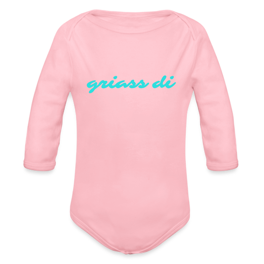 griass di - grüß dich, Bio Baby-Body (langarm) - Hellrosa