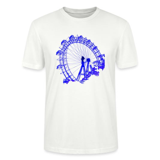 Wiener Riesenrad im Prater - Wahrzeichen von Wien in blau, Stanley/Stella Unisex Organic T-Shirt - Weiß