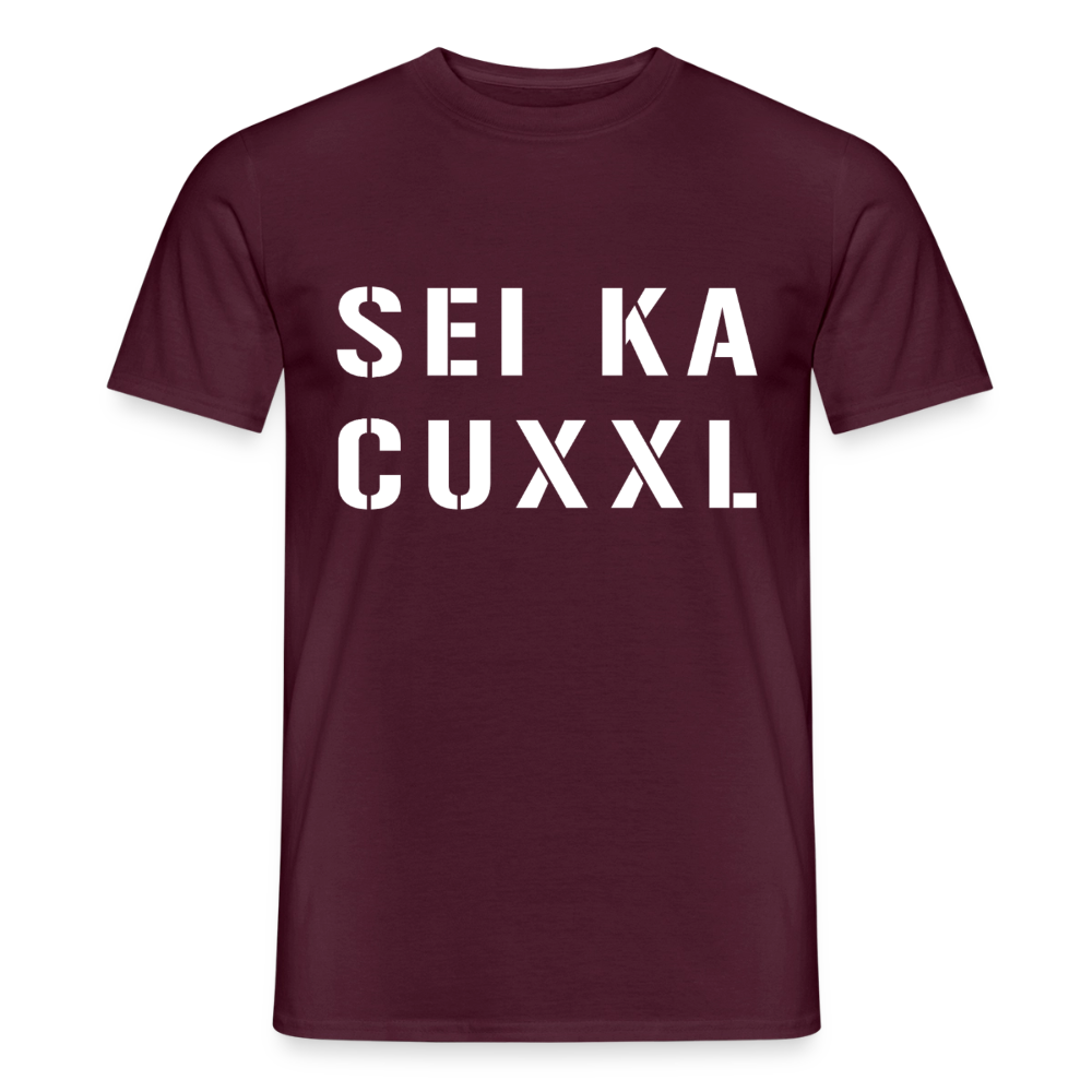 SEI KA CUXXL, Männer T-Shirt - Ziegelrot