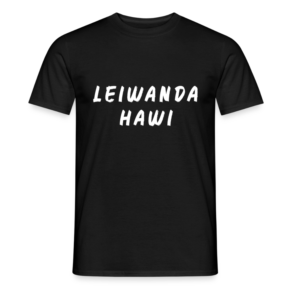 LEIWANDER HAWI aufgepinselt, Männer T-Shirt - Schwarz