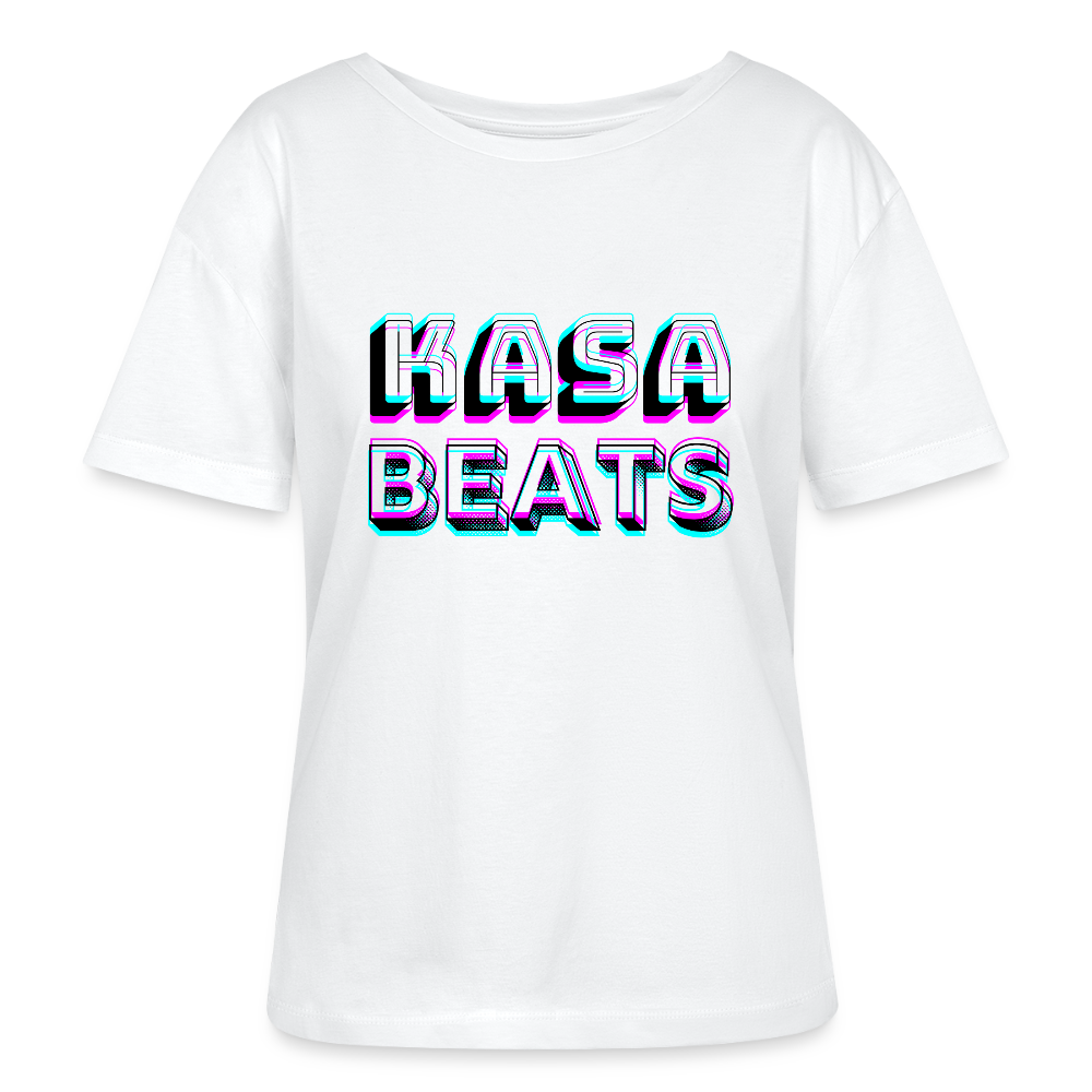 KASA BEATS, funky 3D letters, Stanley/ Stella relaxed fit Women Organic T-Shirt - Weiß