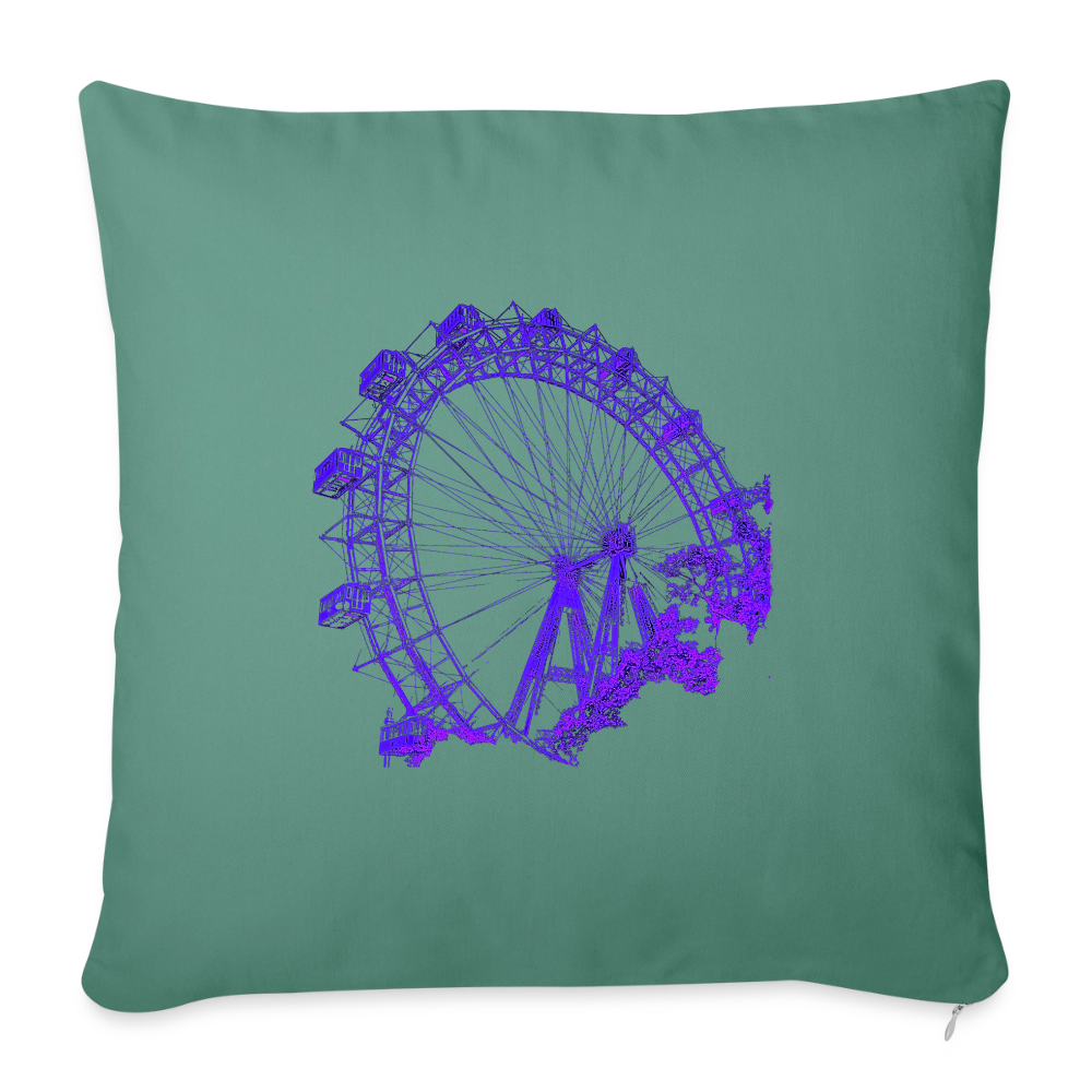 Wiener Riesenrad in lila, Sofakissen mit Füllung 44 x 44 cm - Tanngrün