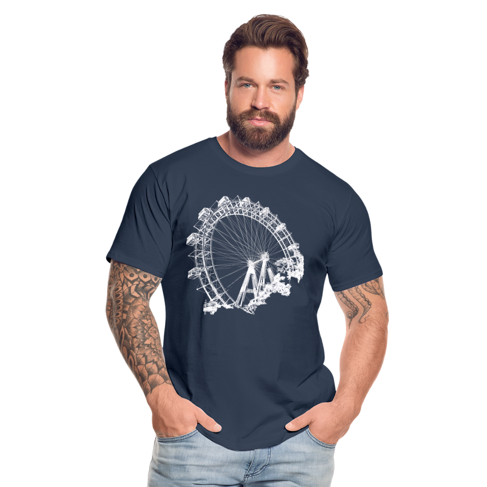 Wiener Riesenrad weiß - Männer Premium Bio T-Shirt - Navy