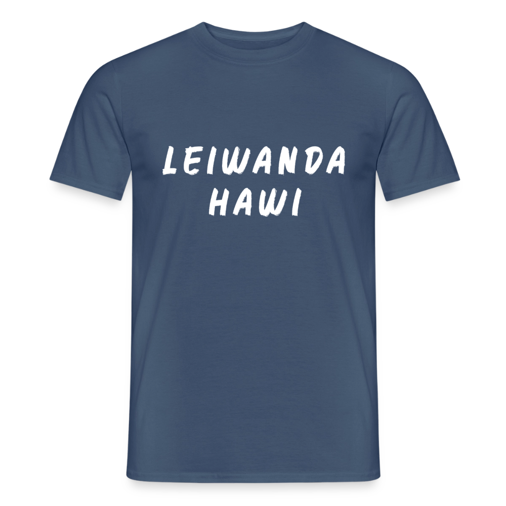 LEIWANDA HAWI aufgepinselt, Männer T-Shirt - Dunkles Denimblau