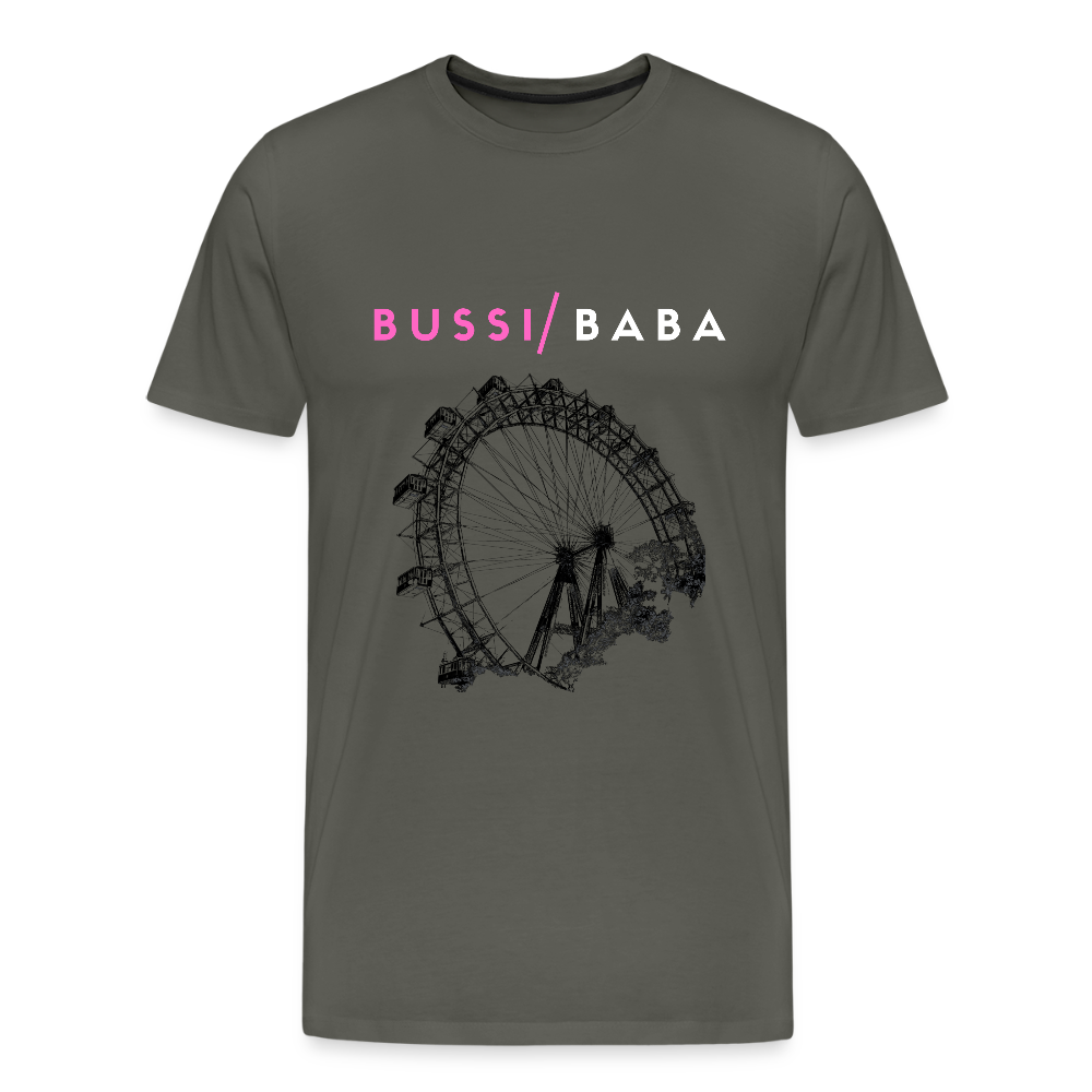 Bussi Baba pink - Wiener Riesenrad in schwarz, Männer Premium T-Shirt - Asphalt