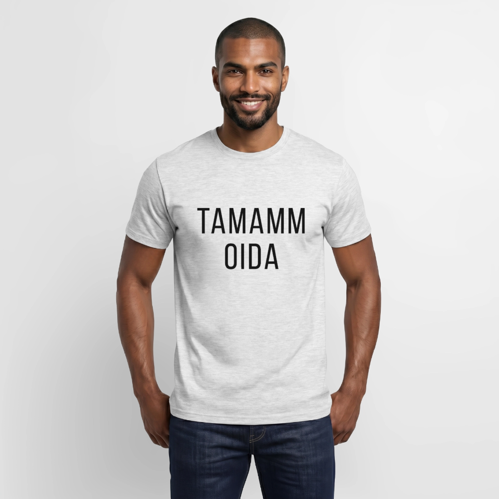 TAMAMM OIDA schwarz, Männer T-Shirt - Grau meliert