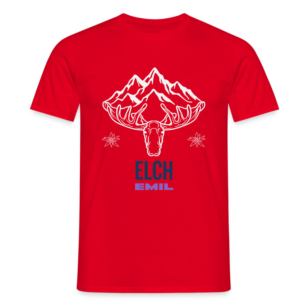Elch Emil in Österreich, Männer T-Shirt - Rot