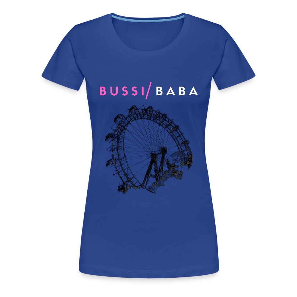 Bussi Baba pink - Wiener Riesenrad in schwarz, Frauen Premium T-Shirt - Königsblau