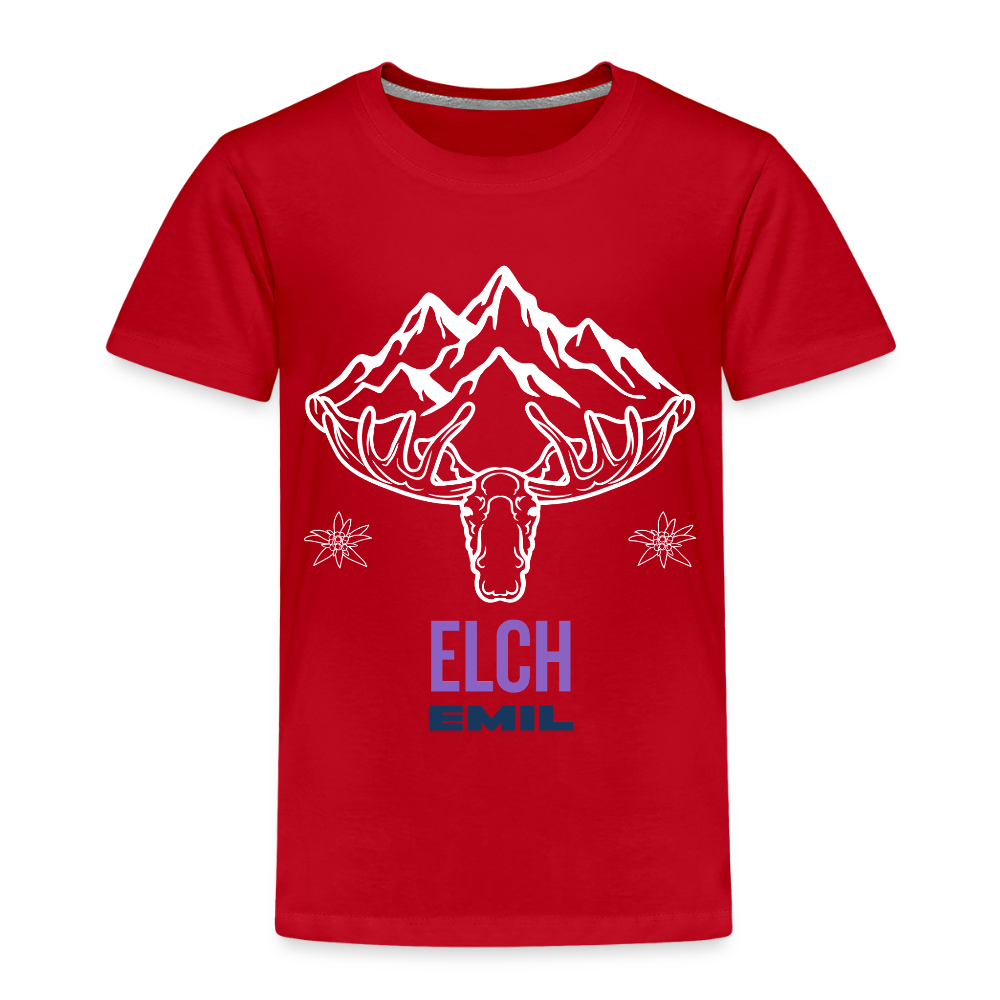 Elch Emil in Österreich, Kinder Premium T-Shirt - Rot
