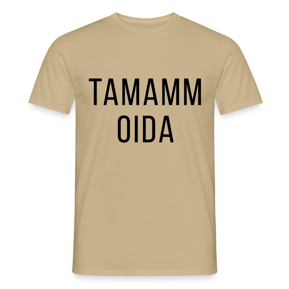 TAMAMM OIDA schwarz, Männer T-Shirt - Sandbeige
