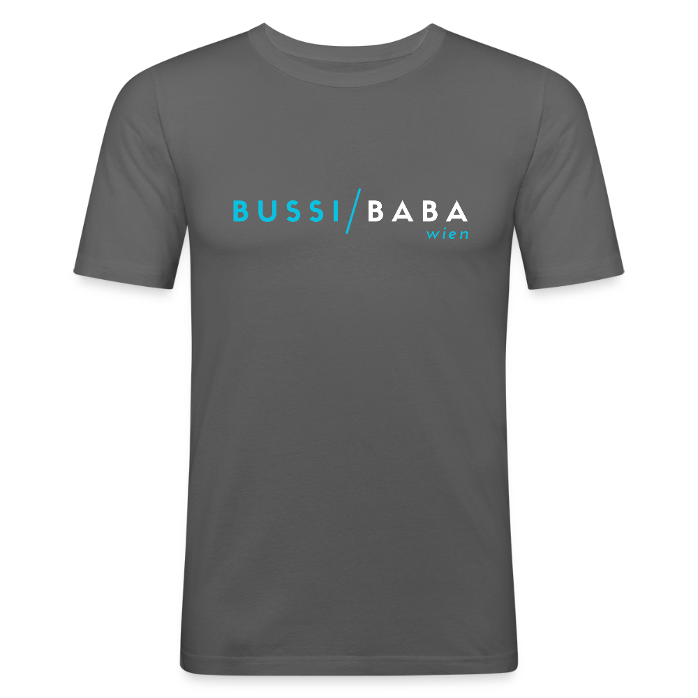 Bussi / Baba Wien aquablau,  Männer Slim Fit T-Shirt - Graphite