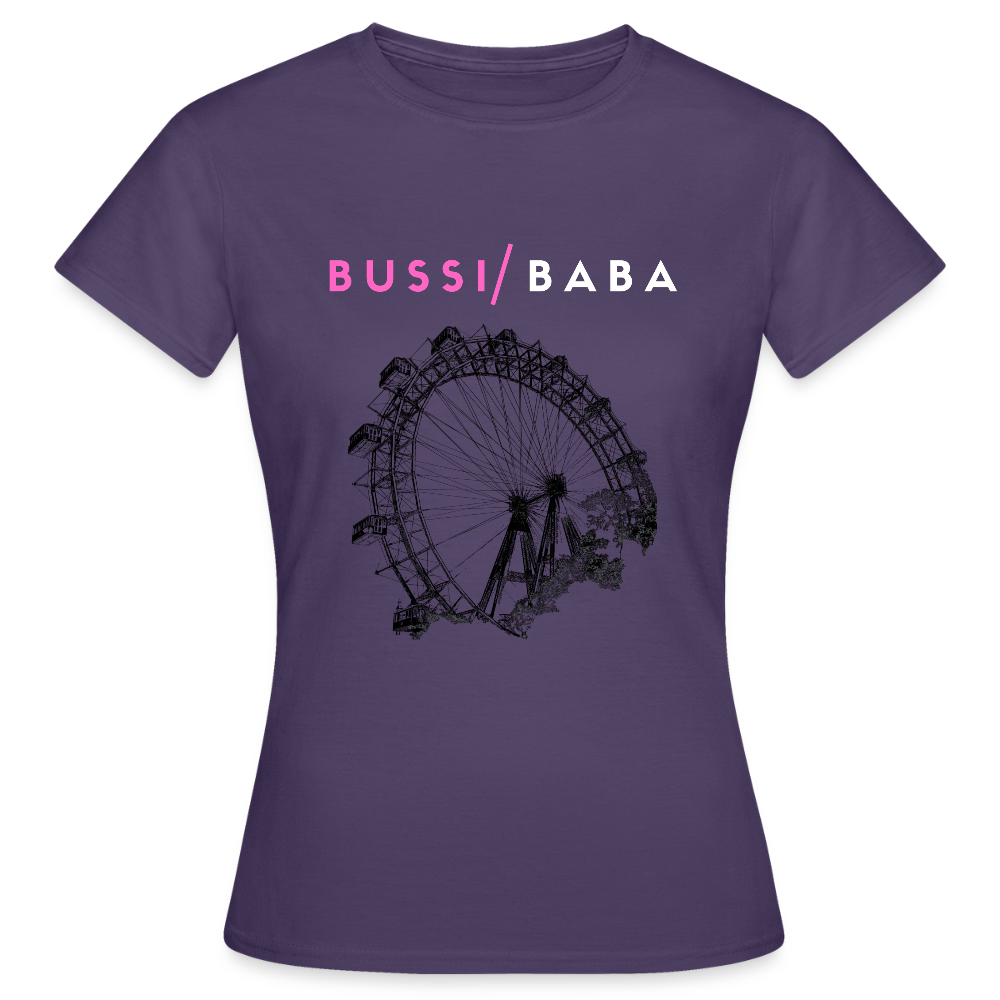 Bussi Baba pink - Wiener Riesenrad in schwarz, Frauen T-Shirt - Dunkellila