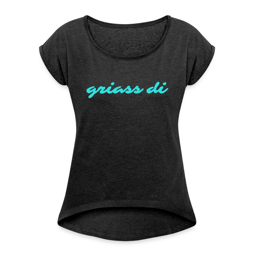 griass di, Lockeres Frauen T-Shirt - Schwarz meliert
