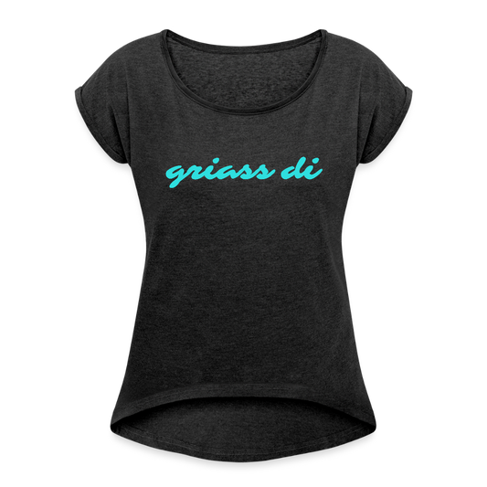 griass di, Lockeres Frauen T-Shirt - Schwarz meliert
