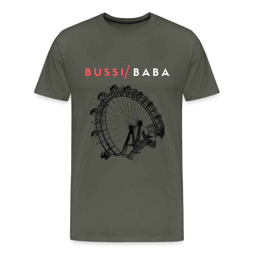 Bussi Baba korallenrot - Wiener Riesenrad in schwarz, Männer Premium T-Shirt - Asphalt
