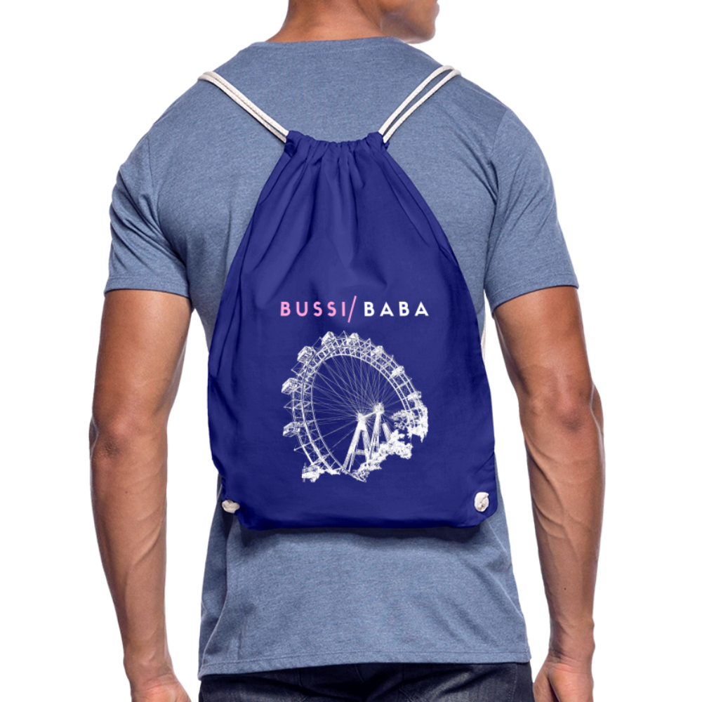 Bussi Baba rosa + Wiener Riesenrad, Gym Bag/ Rucksackerl - Königsblau