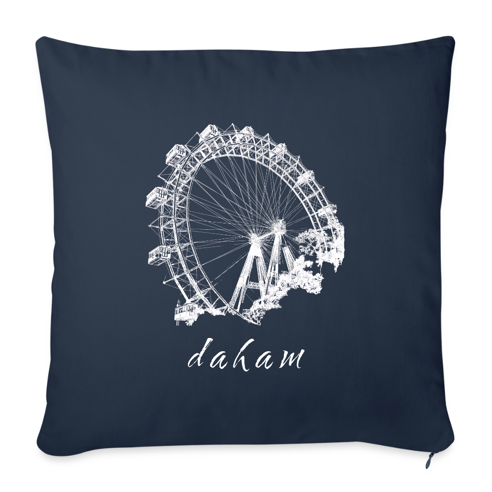 Wiener Riesenrad & daham in weiß,  Polster mit Füllung 44 x 44 cm - Navy