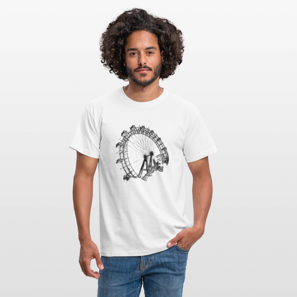 Wiener Riesenrad schwarz, Männer T-Shirt - Weiß