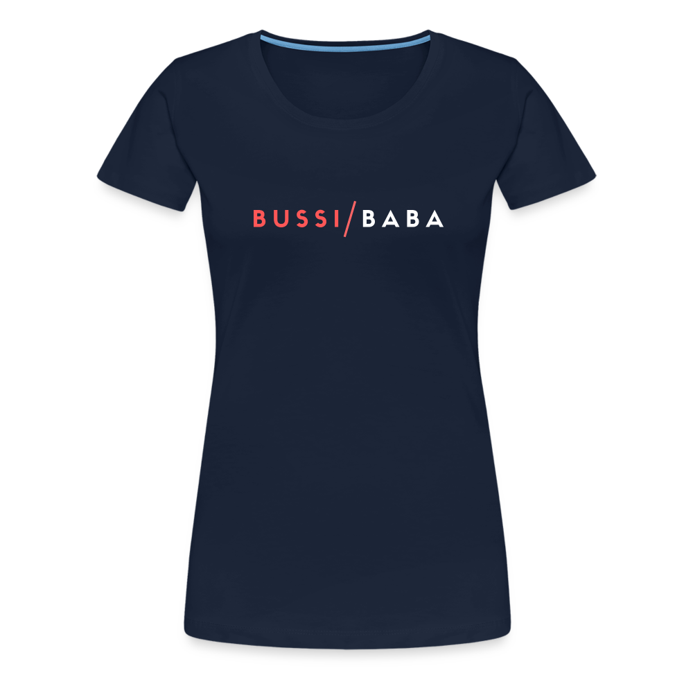 Bussi / Baba korallenrot, Frauen Premium T-Shirt - Navy