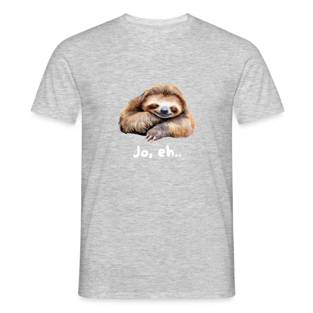 Jo eh - Faultier,  Männer T-Shirt - Grau meliert
